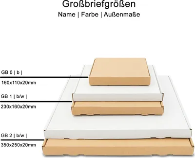 Produktbild von 25 Großbriefkartons/ Versandkartons 350 x 250 x 20 mm (Weiss) "GB-2"
