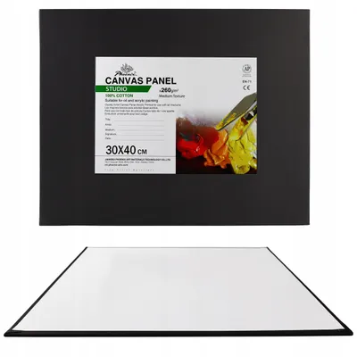 Zdjęcie produktu dla Płótno Malarskie Podobrazie Czarne 30x40 cm Panel Malarki Tablica