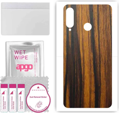 Produktbild von apgo Rückseite Schutzfolie, Skin, kompatibel mit Huawei nova 4e, Hinten Displayschutzfolie aus Vinylfolie, kratzfest, einfache Montage - Tigerwood