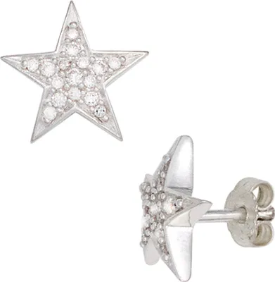 Produktbild von JOBO Ohrstecker Stern 925 Sterling Silber rhodiniert mit Zirkonia Ohrringe
