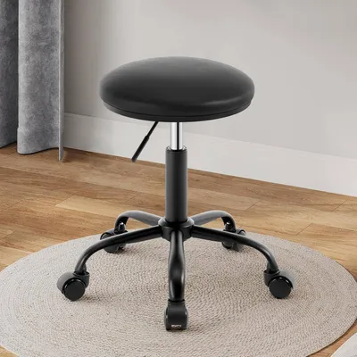 Produktbild von EUGAD Schminkhocker höhenverstellbar, runder Hocker 360° drehbar, Kunstleder, Schwarz
