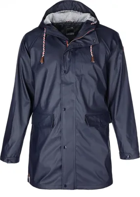 Produktbild von FRIESEN Friesennerz Herren Regenjacke "Kein Wasser, Mann!" II mit Innenfutter - Regenmantel Outdoor Jacke mit Kapuze wasserdicht und waschbar in Marine Größe 4XL