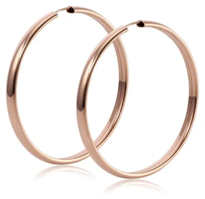 Produktbild von MATERIA Rosegold Creolen Damen 40mm groß 4mm breit - Schmuck Ohrringe aus 925 Silber rosé vergoldet mit Etui SO-61