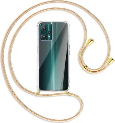 Zdjęcie produktu dla Etui ochronne na tył telefonu z paskiem (metalowe, w kolorze złotym) do Realme 9 Pro 5G – złoty sznurek
