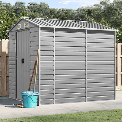 Immagine prodotto di VidaXL Casetta da giardino 191x215x198 cm in acciaio zincato grigio chiaro