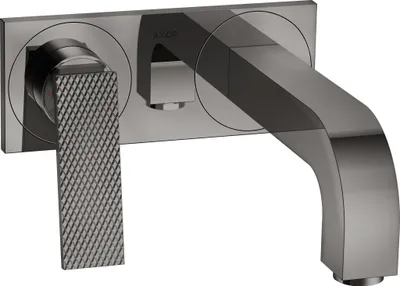 Produktbild von hansgrohe AXOR Citterio Waschtischmischer, Rautenschliff, Unterputz, Ausladung 220mm, unverschließbare Ablaufgarnitur, mit Platte, 39171330