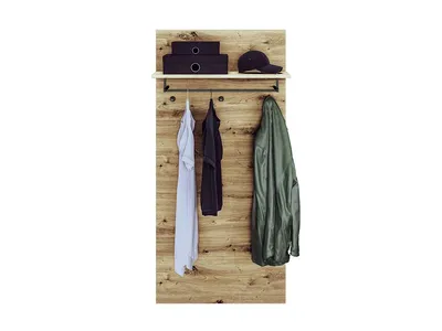 Produktbild von Wandgarderobe – Garderobenpaneel – Flurgarderobe – Hängegarderobe – NEVIO 15 – Artisan Eiche – 69 cm – Wandgarderobe mit Holzoptik