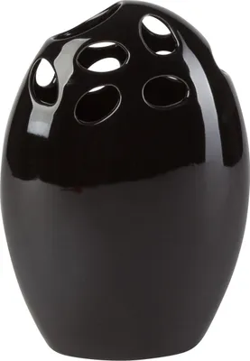 Produktbild von Vase 'Eierloch' (15x8,5x21,5 cm), schwarz