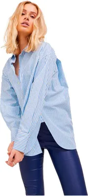 Image de Jack & Jones Jamie - Chemise à manches longues en popeline décontractée, bleu, taille XL pour femme