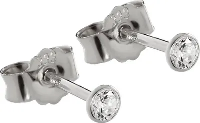 Produktbild von Paar Damen Herren Ohrstecker Weiß Gold 333er Zirkonia 3,0mm 3751