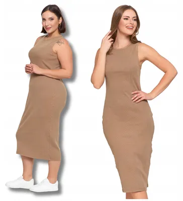 Productafbeelding van Jurk – zomerjurk, maat M – beige jurk, midi-lengte – katoenen jurk – casual jurk