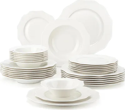 Produktbild von Geschirrset, 32-teiliges komplettes Geschirr, elegantes Design, 32-TEILIG