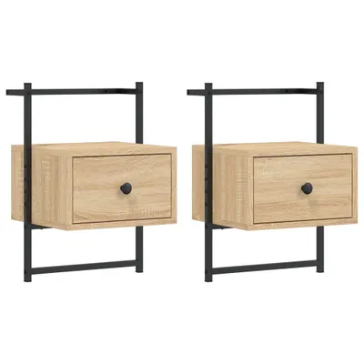Produktbild von Wand-Nachttische 2 Stk. Sonoma-Eiche 35x30x51 cm Holzwerkstoff