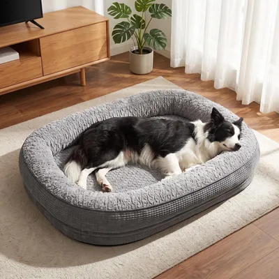 Image de Omgoods - Panier pour chien grand modèle - Coussin pour chien doux et moelleux, lavable, dimensions 90x60x9 cm