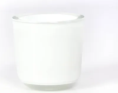 Produktbild von INNA-Glas Kleines Teelichtglas - Teelichthalter Nick, weiß, 8cm, Ø 8cm - Kerzenglas