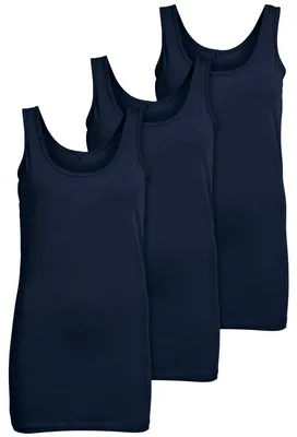 Produktbild von ONLY 3er Pack Damen Basic Tops Tank Top dunkel blau lang 15201465 (L, Blau (Nigh