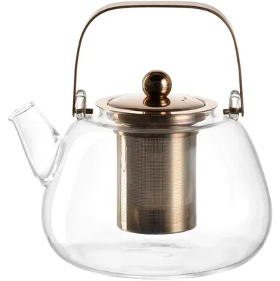 Teekanne 1,2 L, Borosilikatglas, Edelstahl-Sieb, spülmaschinengeeignet