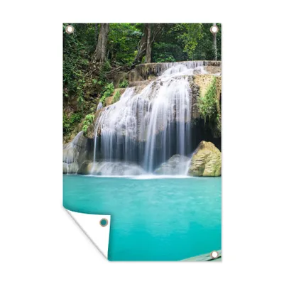 Obrázek produktu pro MuchoWow® Zahradní plakáty - Voda - Vodopád - Stromy - 180x120 cm - Zahradní dekorace