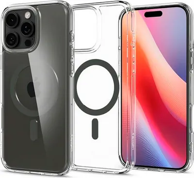 Image de Étui SPIGEN ULTRA HYBRID MAG compatible avec MagSafe pour IPHONE 16 Pro graphite