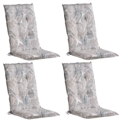 Produktbild von Gartenstuhlauflagen - Taupe - Anthrazit - Hochlehner - mit Stehsaum - 4er Set