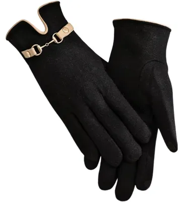 Zdjęcie produktu dla Eleganckie damskie rękawiczki ZI-39973 - Czarne KP39973