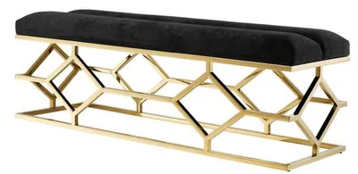 Image de Casa Padrino Banc de luxe doré 140 x 45 x H. 48 cm - Meubles de salon design