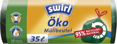 Produktbild von Swirl, Öko Müllbeutel mit Zugband 35Liter 12Stück