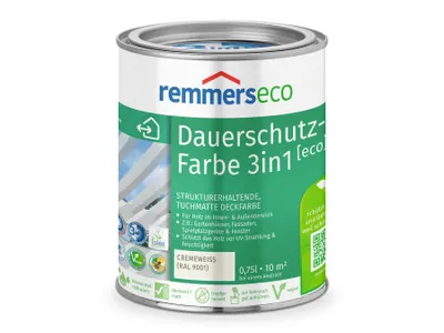 Zdjęcie produktu dla Farba olejna Remmers [eco] kremowo-biała (RAL 9001) 0,75 l, lakier do drewna