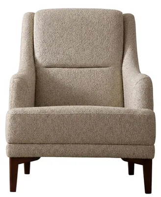 Immagine prodotto di Poltrona da soggiorno, stile moderno, struttura in legno color beige, poggiatesta imbottito