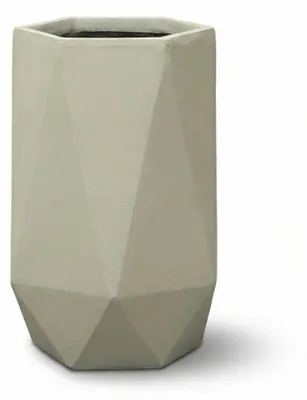 Produktbild von Provencelia Keramik Pflanzkübel Prisme Beige, Ø32 x H44 cm, frostbeständig, handgefertigt, glasiert, Outdoor, Garten, Terrasse, winterfest