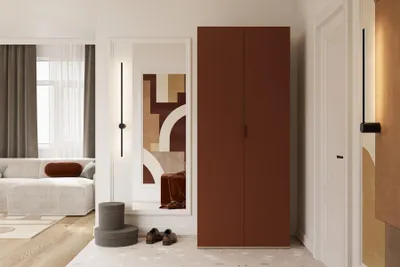 Immagine prodotto di Armadio 90 cm RHYDIAN - rovere / mattone