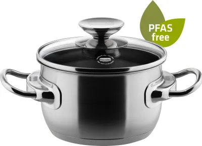 Produktbild von Kochtopf mit Glasdeckel 16, 20 oder 24 cm, Edelstahl, poliert - Injoy® PFAS-frei