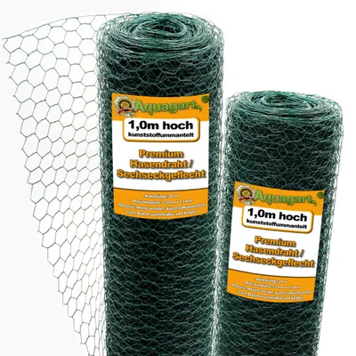Image de 60m de grillage hexagonal Clôture pour poules Fil de fer pour lapins Grillage pour lapins vert Fil de fer pour lapins 100cm