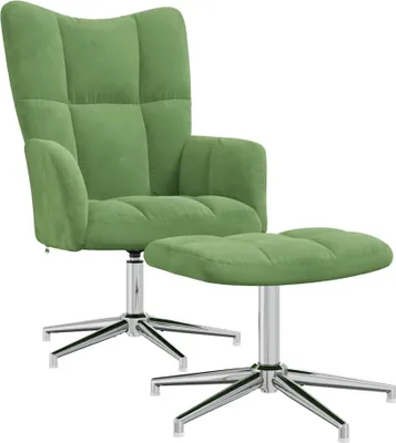 Produktbild von Relaxsessel mit Hocker Hellgrün Samt
