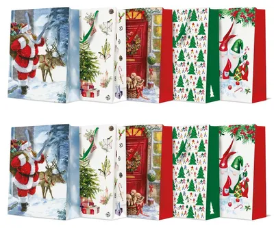 Productafbeelding van PAW Cadeautasjes, 41 x 30 x 12 cm, 10 stuks - Kerst