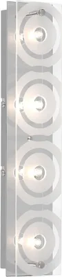 Produktbild von Wandleuchte, Chrom, Glas satiniert, 4 Flammig, L 40 cm