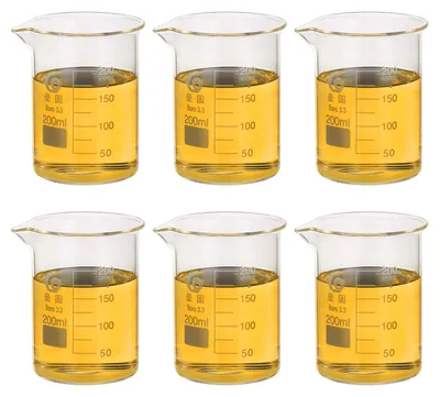 6er Set 200 ml Messbecher Borosilikatglas Labor Küche