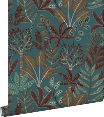 Immagine prodotto di ESTAhome carta da parati foglie blu petrolio 50 x 900 cm