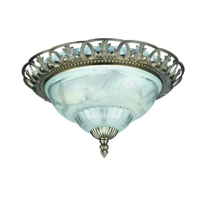 Produktbild von Deckenleuchte in Bronze Jugendstil 2xE14 bis zu 60 Watt 230V aus Metall & Glas Schlafzimmer Küche Esszimmer Lampe Leuchten Beleuchtung innen