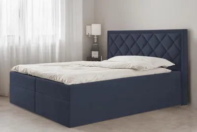 Produktbild von Bett, Boxspringbett DORMI, mit T25 Topper, Federkern, Doppelbett, Stauraum, 180x200 cm, (Dunkelbau - Itaka 11)