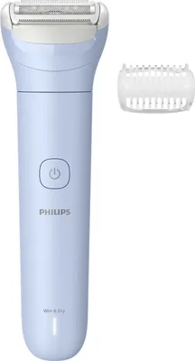 Produktbild von Philips Damenrasierer Lady Shaver Serie 6000 BRL127/00 – Nass- und Trockenrasur, 3 Klingen, kabellos, 80 Min., Hellblau