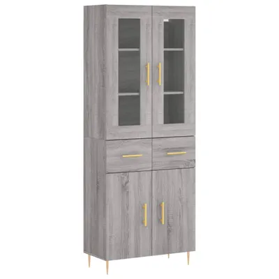 Image de Buffet haut Sonoma gris 69,5x34x180 cm Bois d'ingénierie