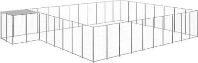 Produktbild von The Living Store Hundezwinger Silbern 25,41 m² Stahl