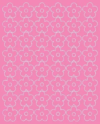 Image de Autocollants muraux fleurs, fleurs de 3 cm, 48 pièces, rose brillant