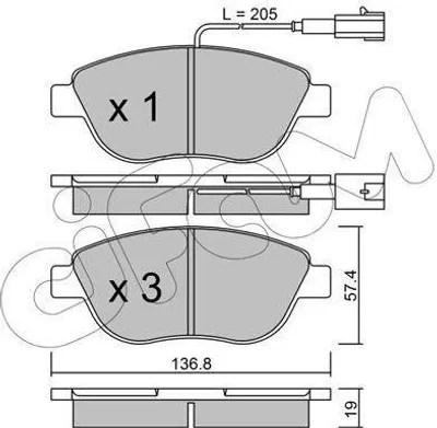 Produktbild von CIFAM Bremsbeläge Satz Vorne Bremsklötze für FIAT GRANDE PUNTO (199) 822-322-0