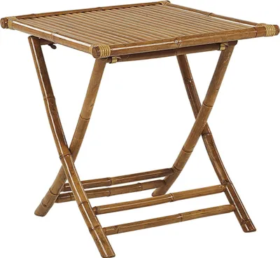 Zdjęcie produktu dla BELIANI Stolik ogrodowy bambusowy jasnobrązowy naturalny drewniany 70 x 70 cm składany stolik bistro