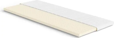 A latex mattress topper is shown on a white background.
