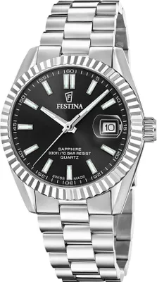 Produktbild von Festina F20084/D Herrenuhr Stahl/Schwarz mit Saphirglas