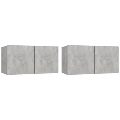 Produktbild von vidaXL TV-Hängeschränke 2 Stk. Betongrau 60x30x30 cm