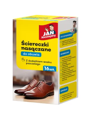 Obrázok produktu pre Jan Niezbędny vlhčené utierky na obuv, 16 kusov